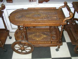 Handcrafted Wooden Trolley for serving and display - Pak Expo
