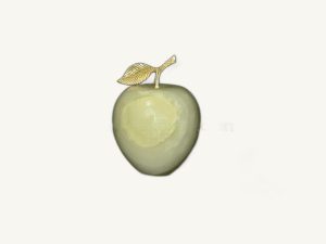 Apple with Brass Leaf - handcrafted natural stone from Pakistan - Pak Expo