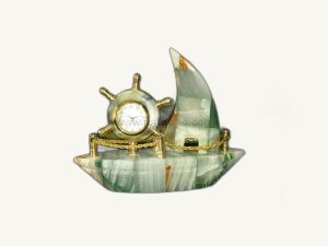 Ship Patchwork Clock - handcrafted natural stone from Pakistan - Pak Expo