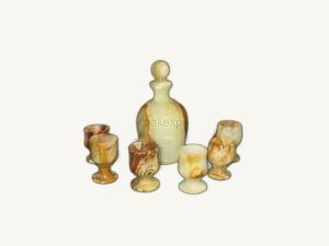 Onyx Bottle Set - handcrafted natural onyx from Pakistan - Pak Expo