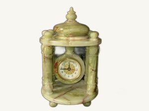 Onyx Pillar Clock - handcrafted natural onyx from Pakistan - Pak Expo