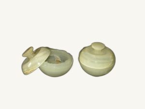 Onyx Apple Candy Jar - handcrafted natural onyx from Pakistan - Pak Expo