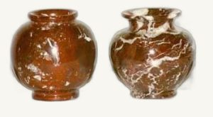 Red Zebra Stone Pot - handcrafted natural stone from Pakistan - Pak Expo